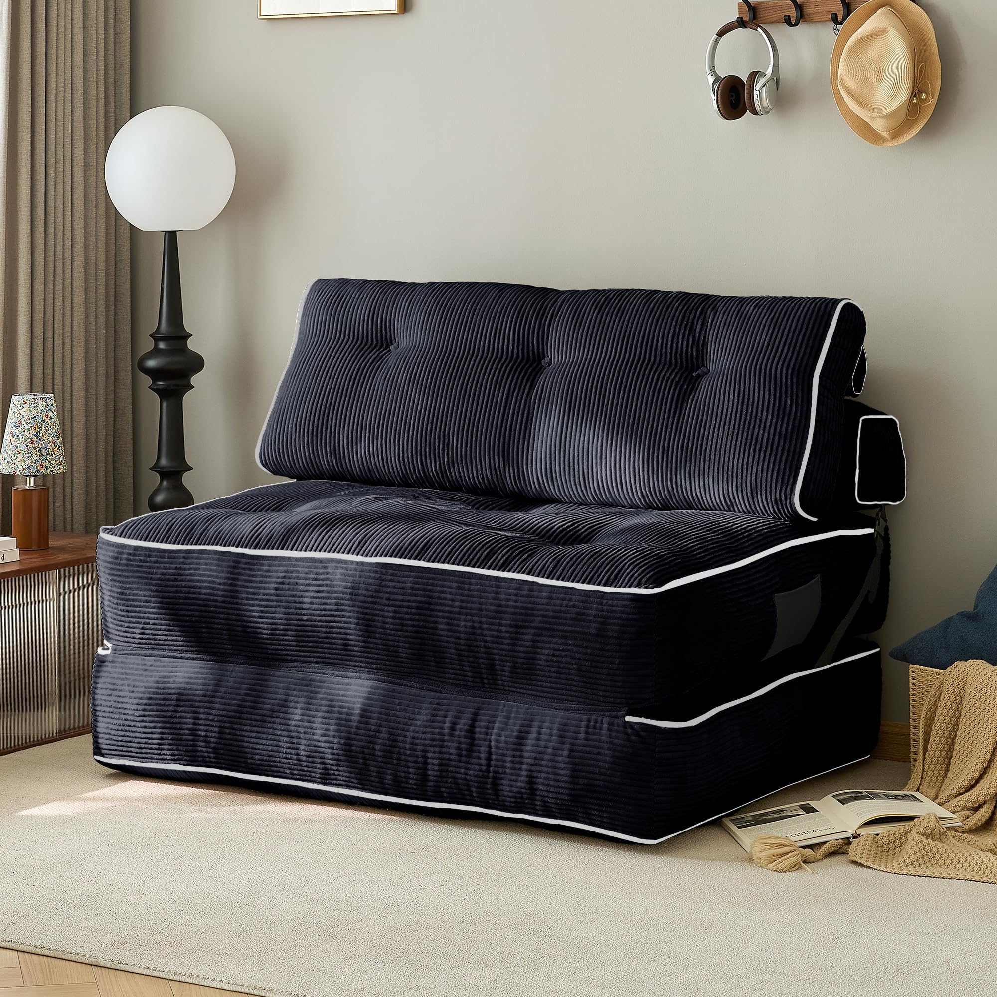 Corduroy Convertible Sofa Bed for Guest Rooms