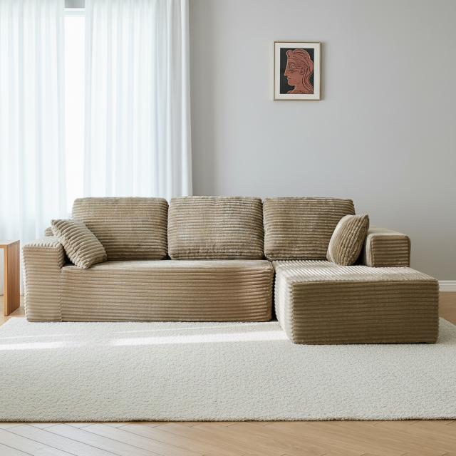 Taupe L-Shaped Power Reclining Sofa