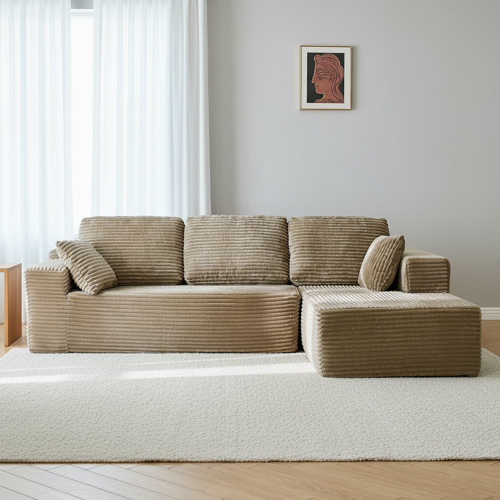 Taupe L-Shaped Power Reclining Sofa