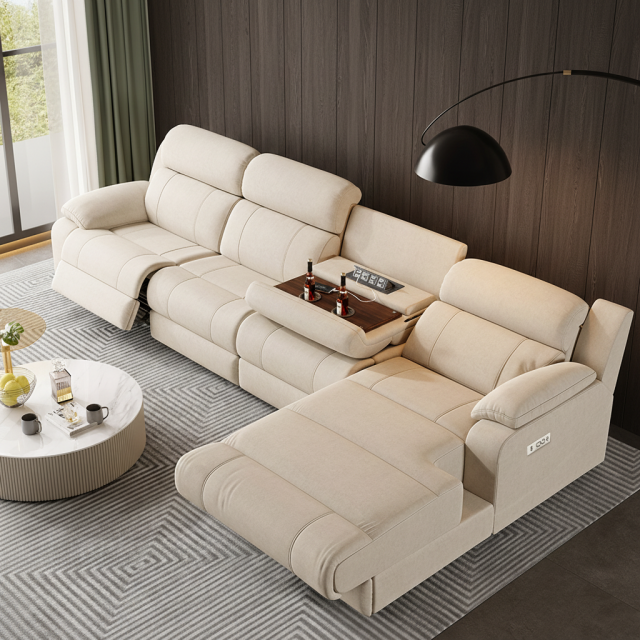 L-Shaped Power Reclining Sofa with Console