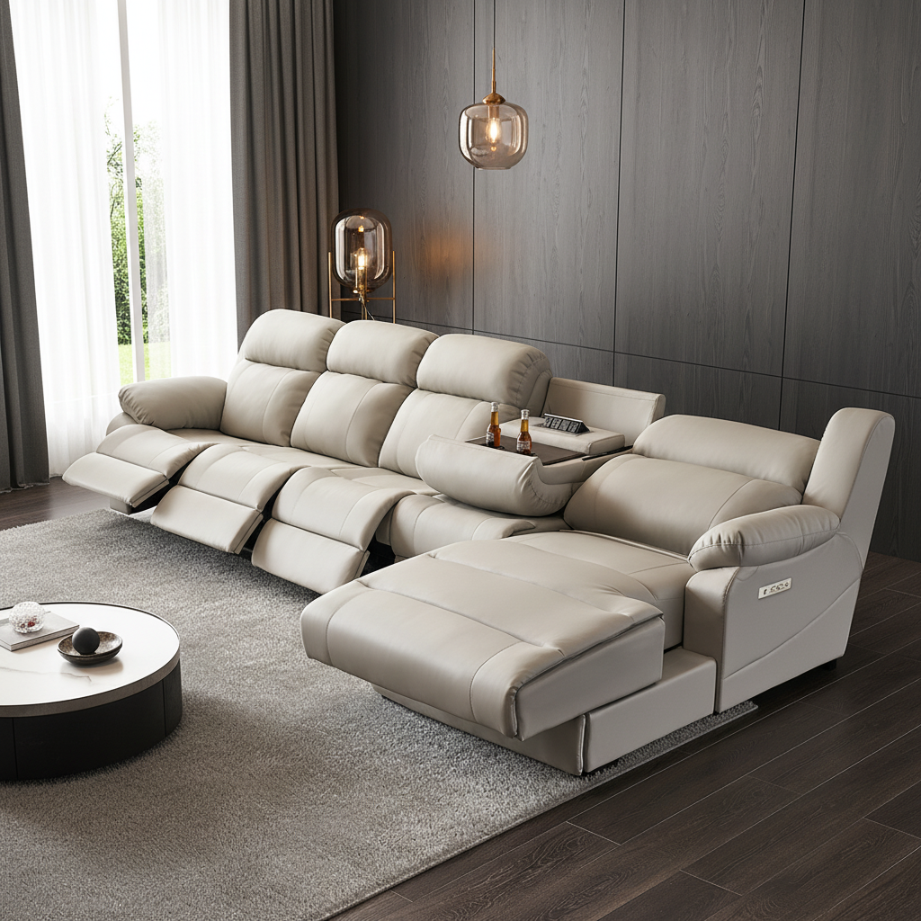 L-Shaped Power Reclining Sofa with Console
