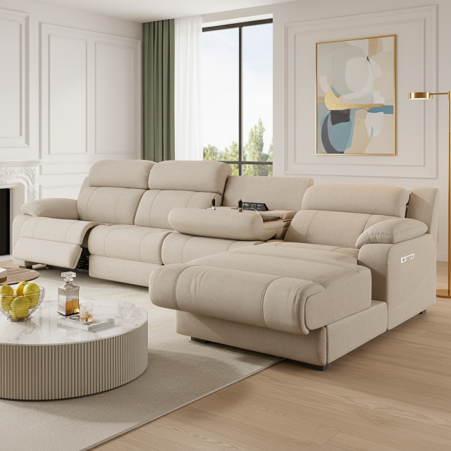 Wall-Hugger L-Shaped Power Reclining Sofa