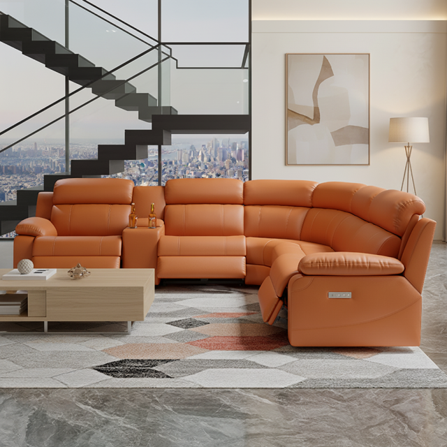 Power Reclining Sectional Sofa with Console