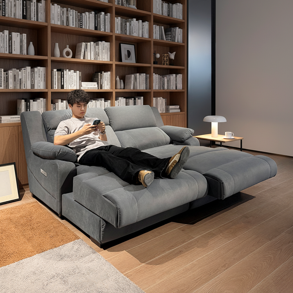 Leather Power Reclining Sectional Sofa