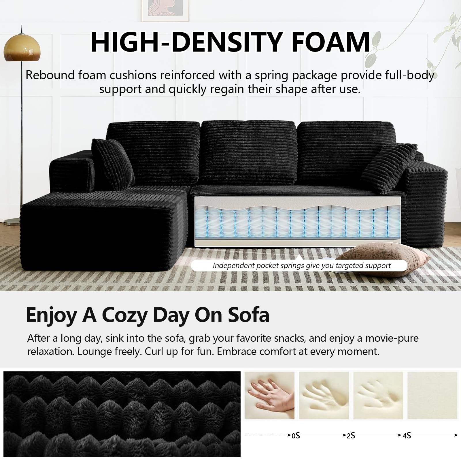L-Shaped Contemporary Compressed Sofa Bed product detail view 3
