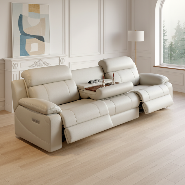 Home Theater Recliners with Console Bulk Seating