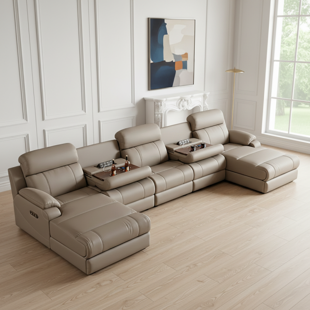 Power Reclining Sectional Sofa with Console