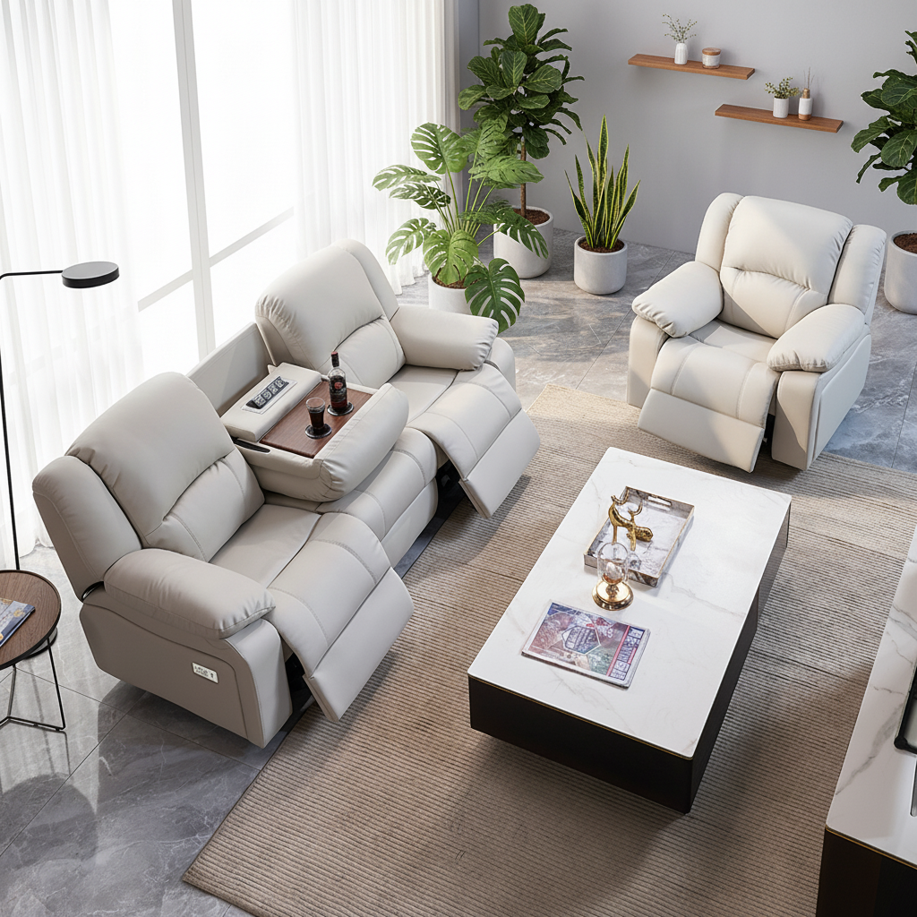 Power Reclining Sofa with Dual Recliners