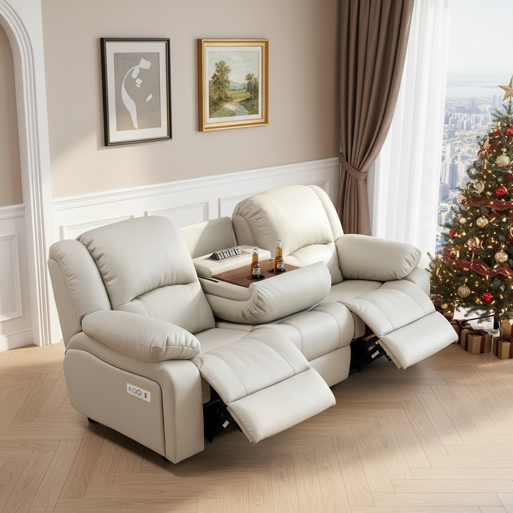 Three-Seater Wall-Hugger Power Reclining Sofa