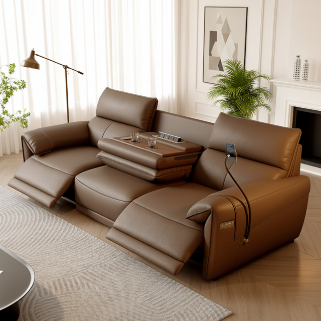 Wall-Hugger Power Reclining Sofa with Console