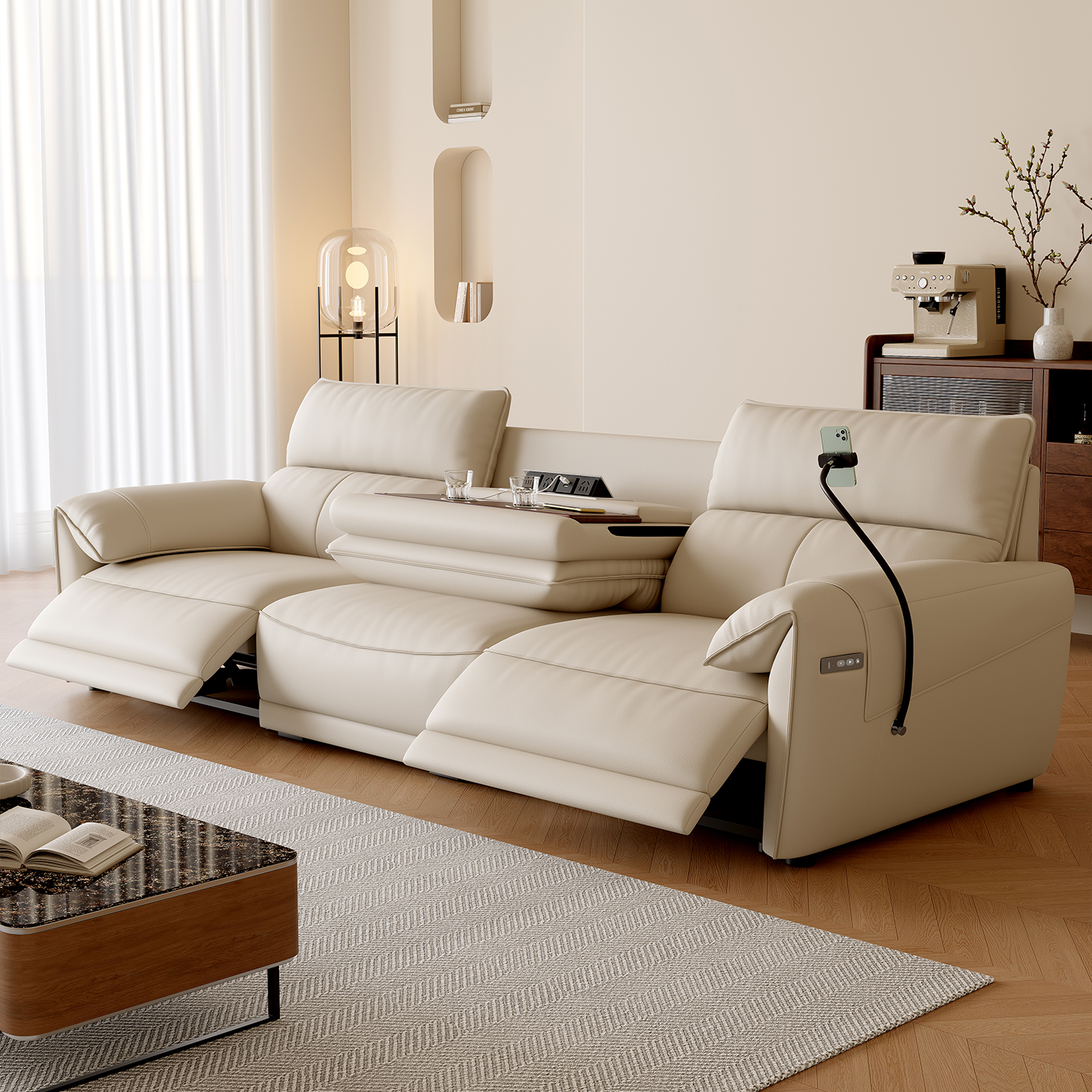 Three-Seater Power Reclining Sofa product detail view 1