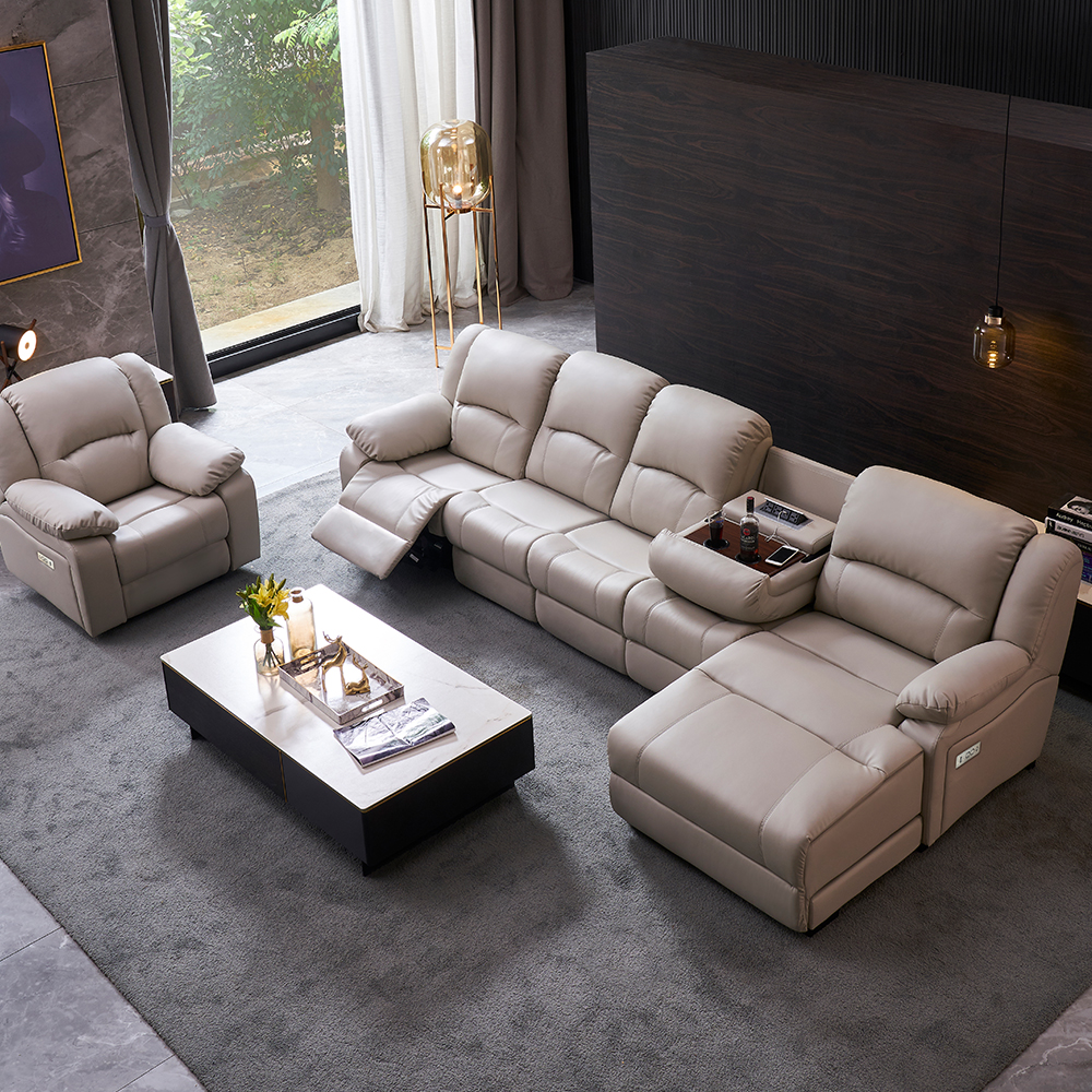Corner L-Shaped Power Reclining Sofa with Console product detail view 1