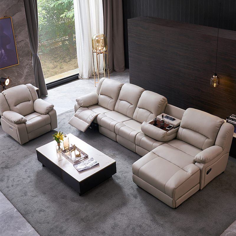 Synthetic Leather Power Reclining Sofa with Console product detail view 1
