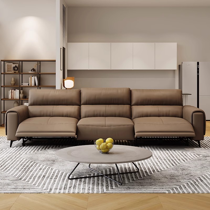 Genuine Leather Three-Seater Power Reclining Sofa product detail view 1
