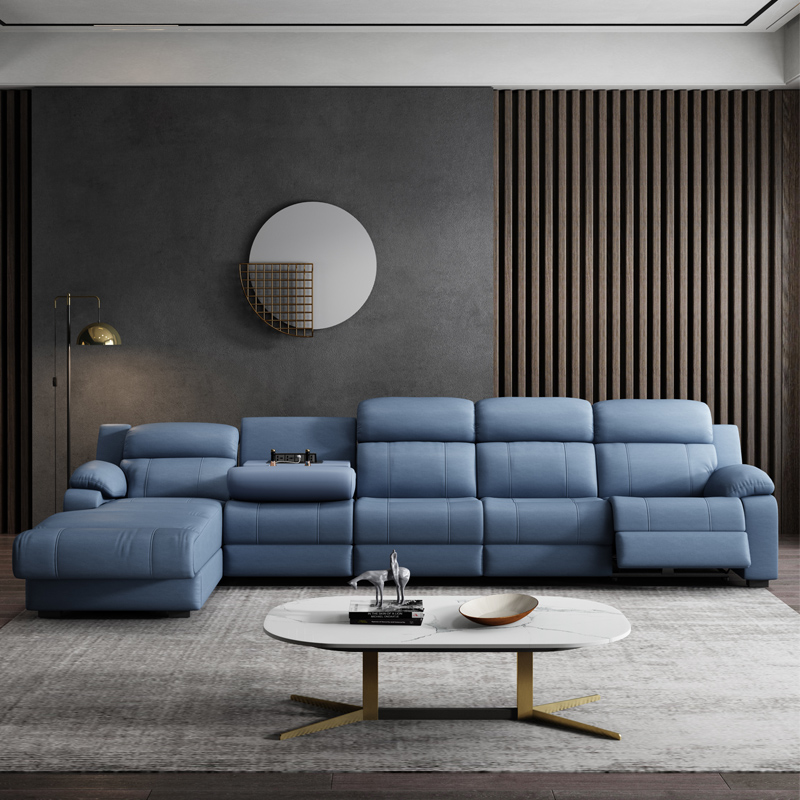 L-Shaped Sectional Sofa with Console product detail view 1