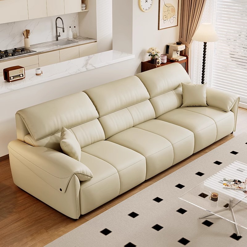 Leather Power Reclining Sofa with Padded Arms product detail view 1