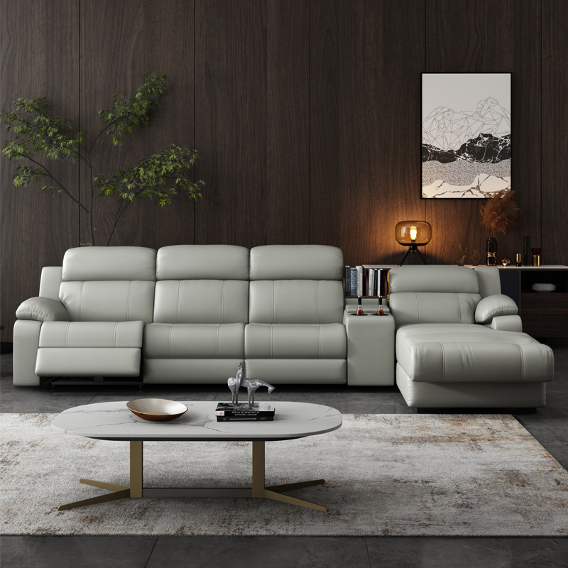L-Shaped Sectional Sofa with Console product detail view 1
