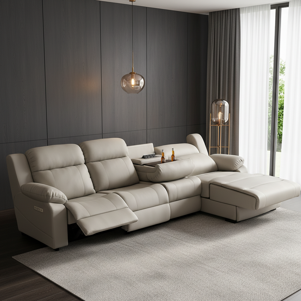 L-Shaped Power Reclining Sofa with Console product detail view 2