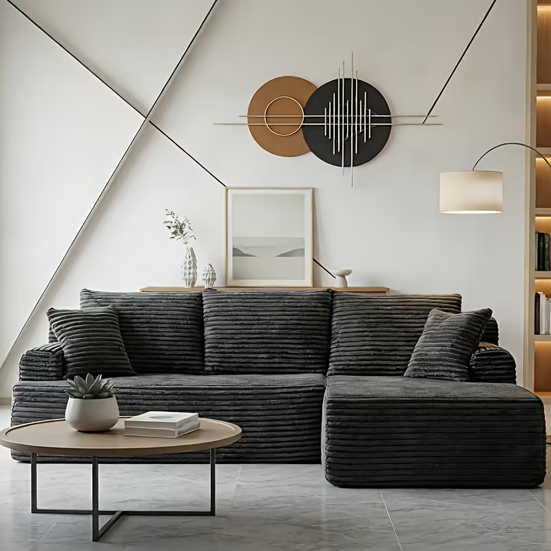 Taupe L-Shaped Power Reclining Sofa product detail view 2