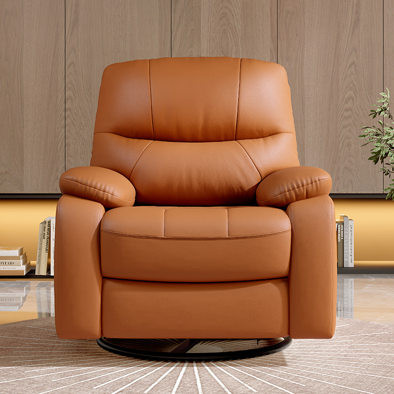 Orange PU Leather Manual Recliner Chair product detail view 2