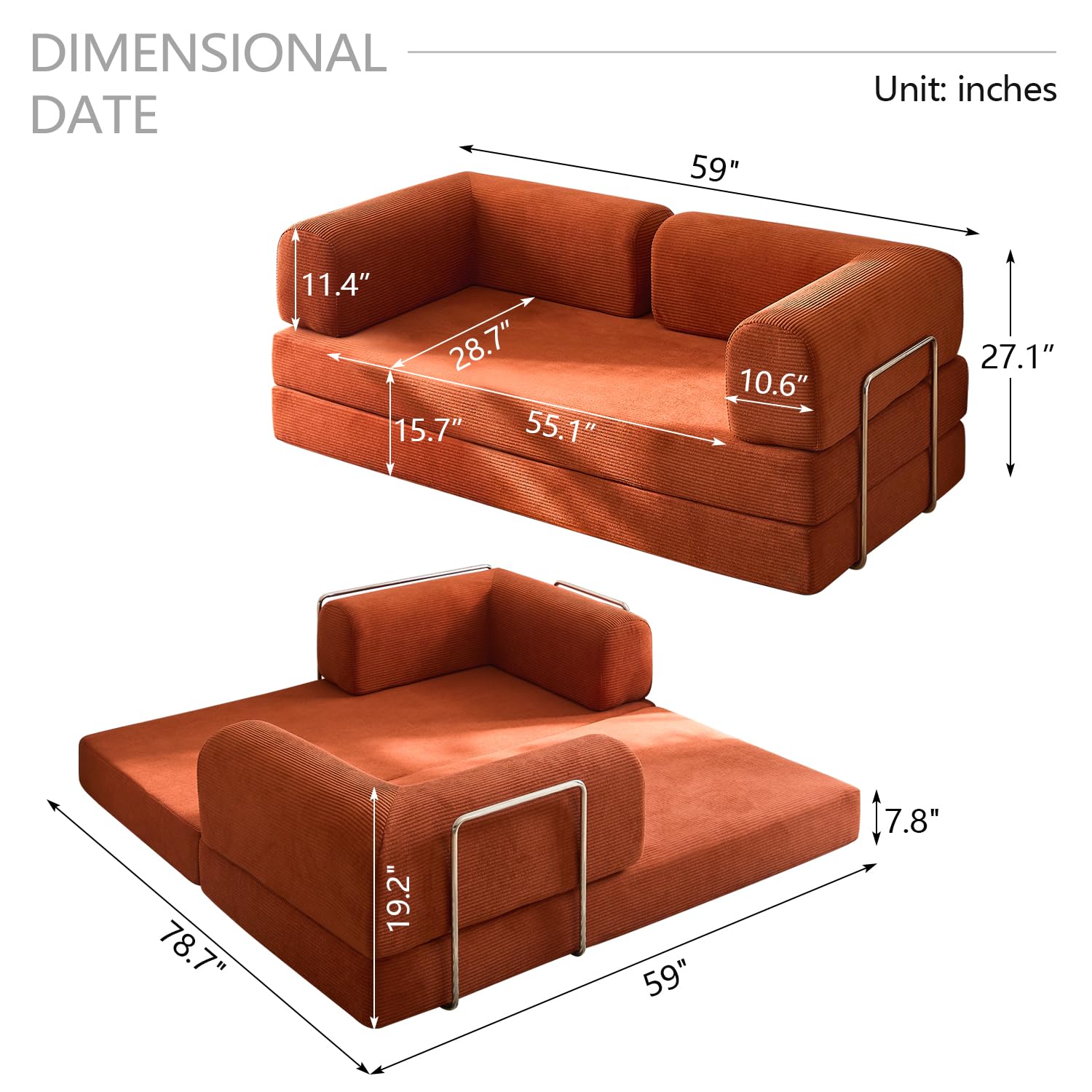 Convertible Sofa Bed for Space-Saving Rooms product detail view 2