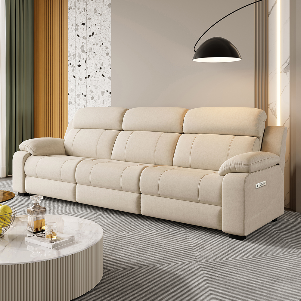 Fabric Three-Seater Power Reclining Sofa product detail view 2