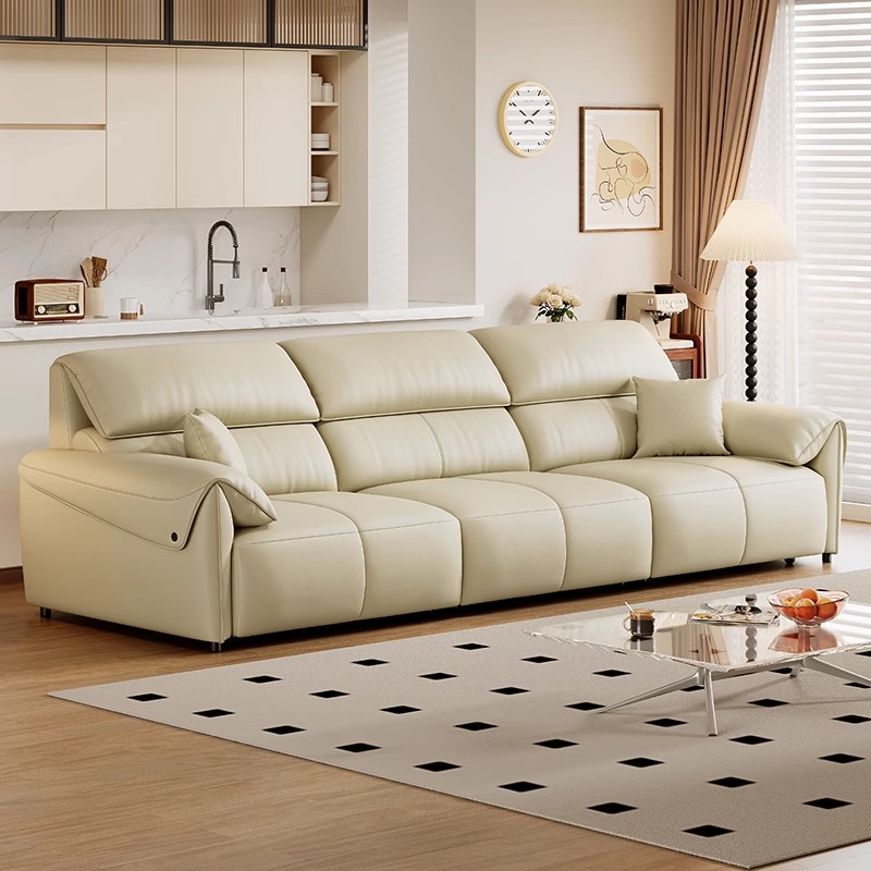 Leather Power Reclining Sofa with Padded Arms product detail view 2