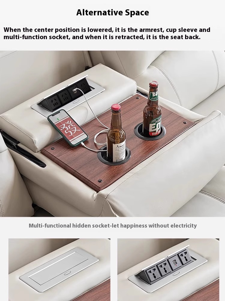 Home Theater Recliners with Console product detail view 2