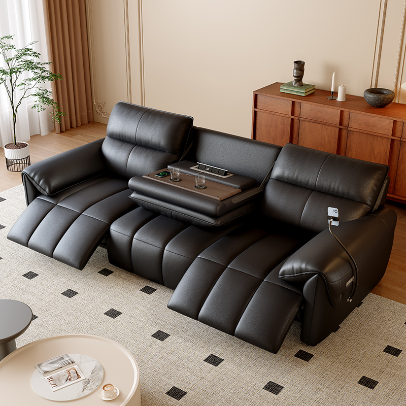 Genuine Leather 3+2 Power Reclining Sofa Set product detail view 2