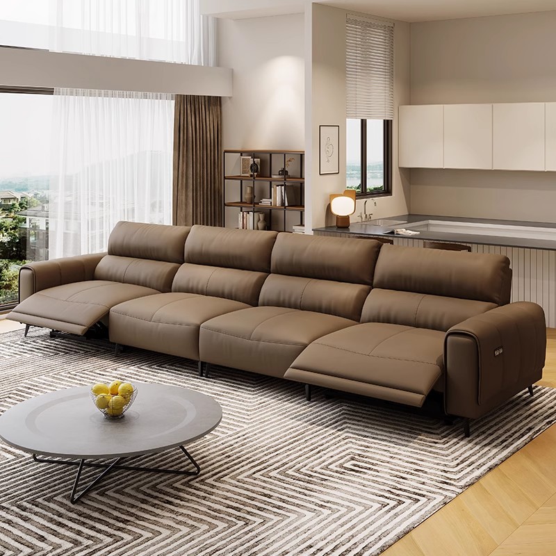 Genuine Leather Three-Seater Power Reclining Sofa product detail view 3
