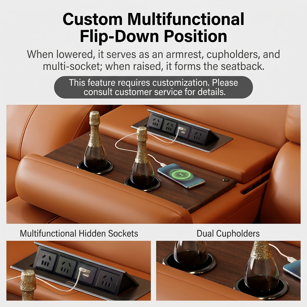 Corner Genuine Leather Power Reclining Sofa product detail view 3