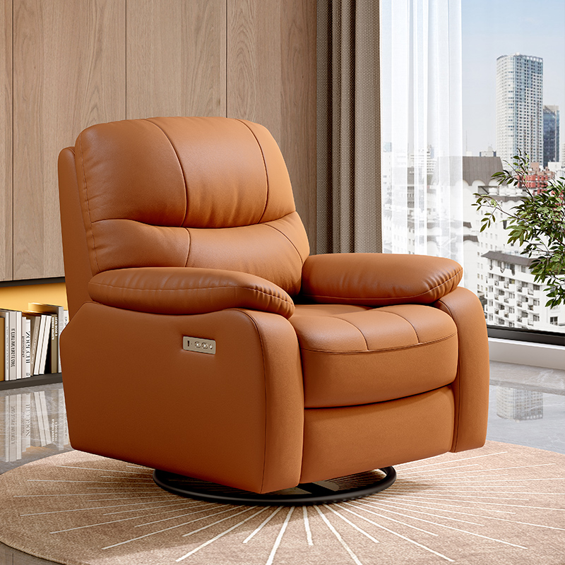 Orange PU Leather Manual Recliner Chair product detail view 3