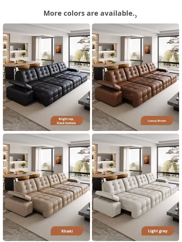 Genuine Leather Power Retractable Sofa Bed product detail view 3