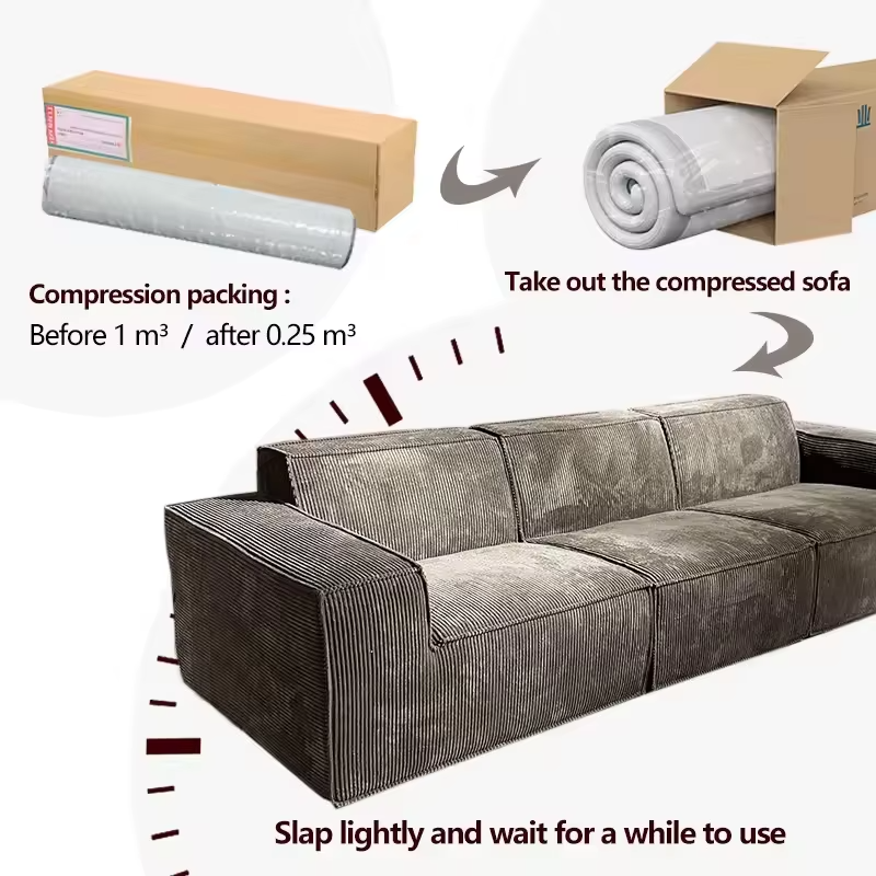 118-Inch Compressed Sofa in a Box product detail view 4