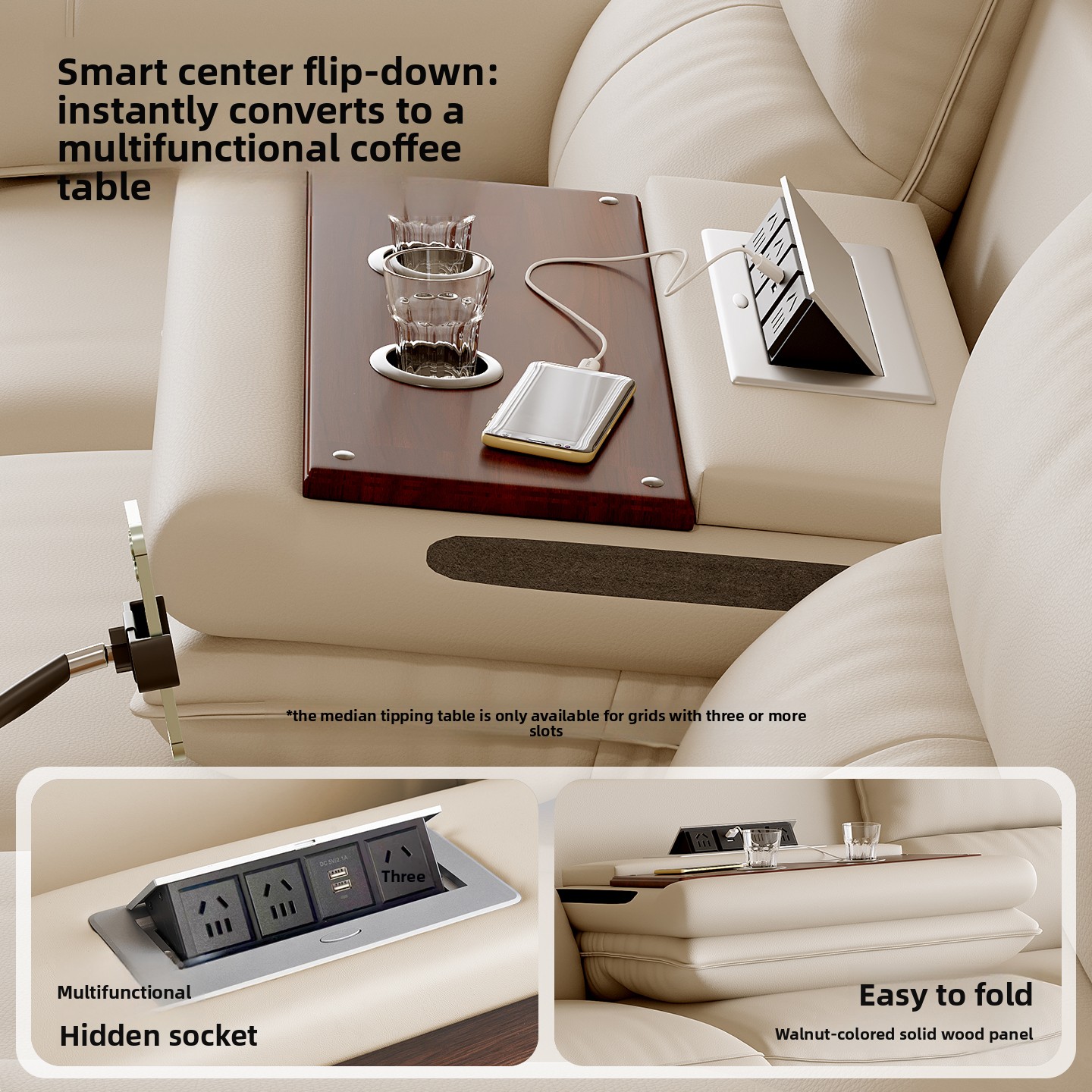 Power Reclining Sofa with Padded Arms product detail view 4