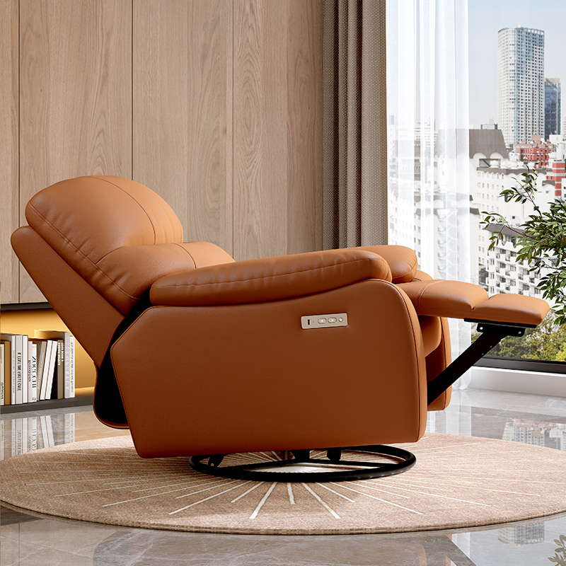 Orange PU Leather Manual Recliner Chair product detail view 4