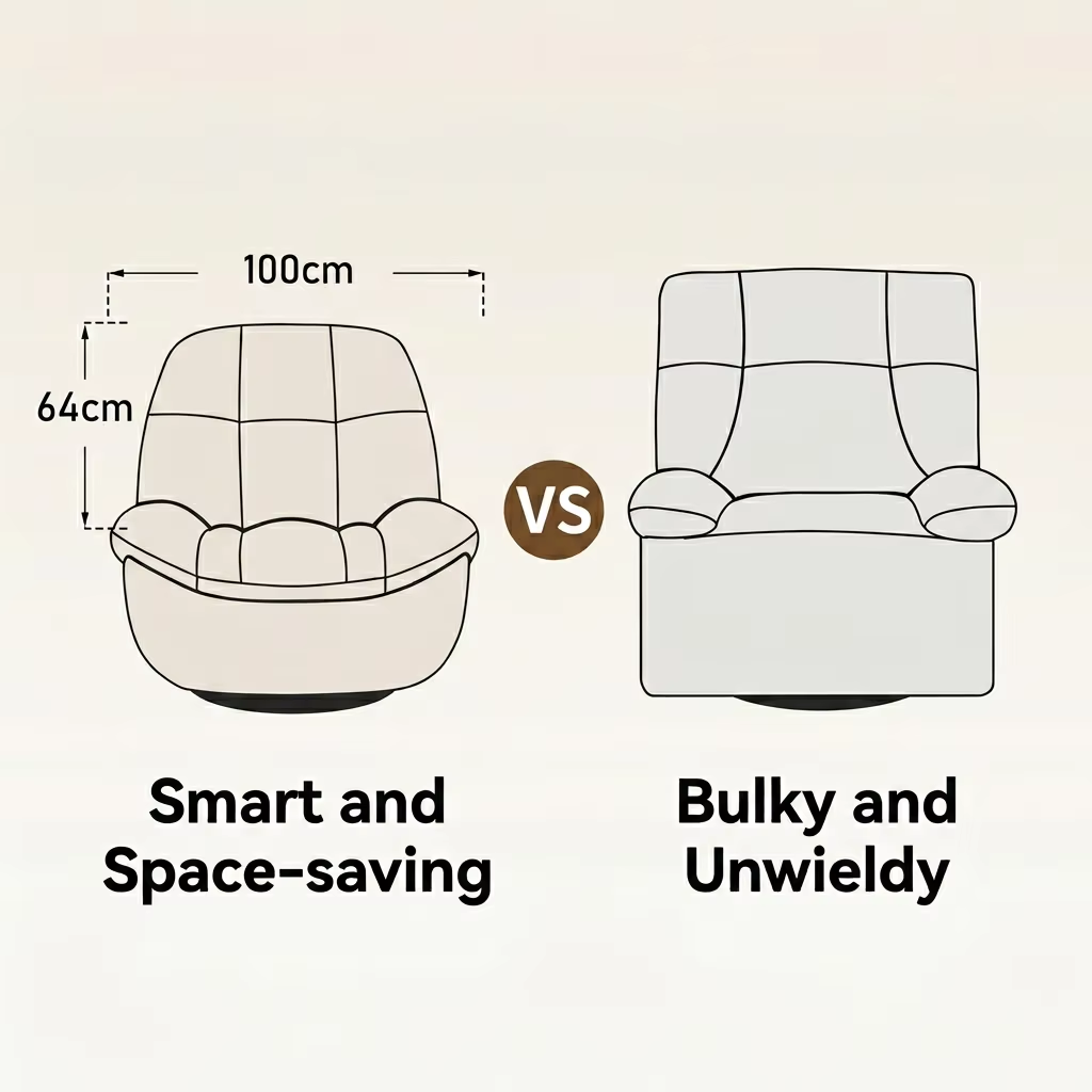 Fabric Power Swivel Rocker Recliner Chair product detail view 4