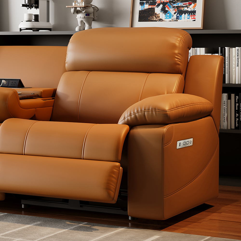 Corner Genuine Leather Power Reclining Sofa product detail view 4