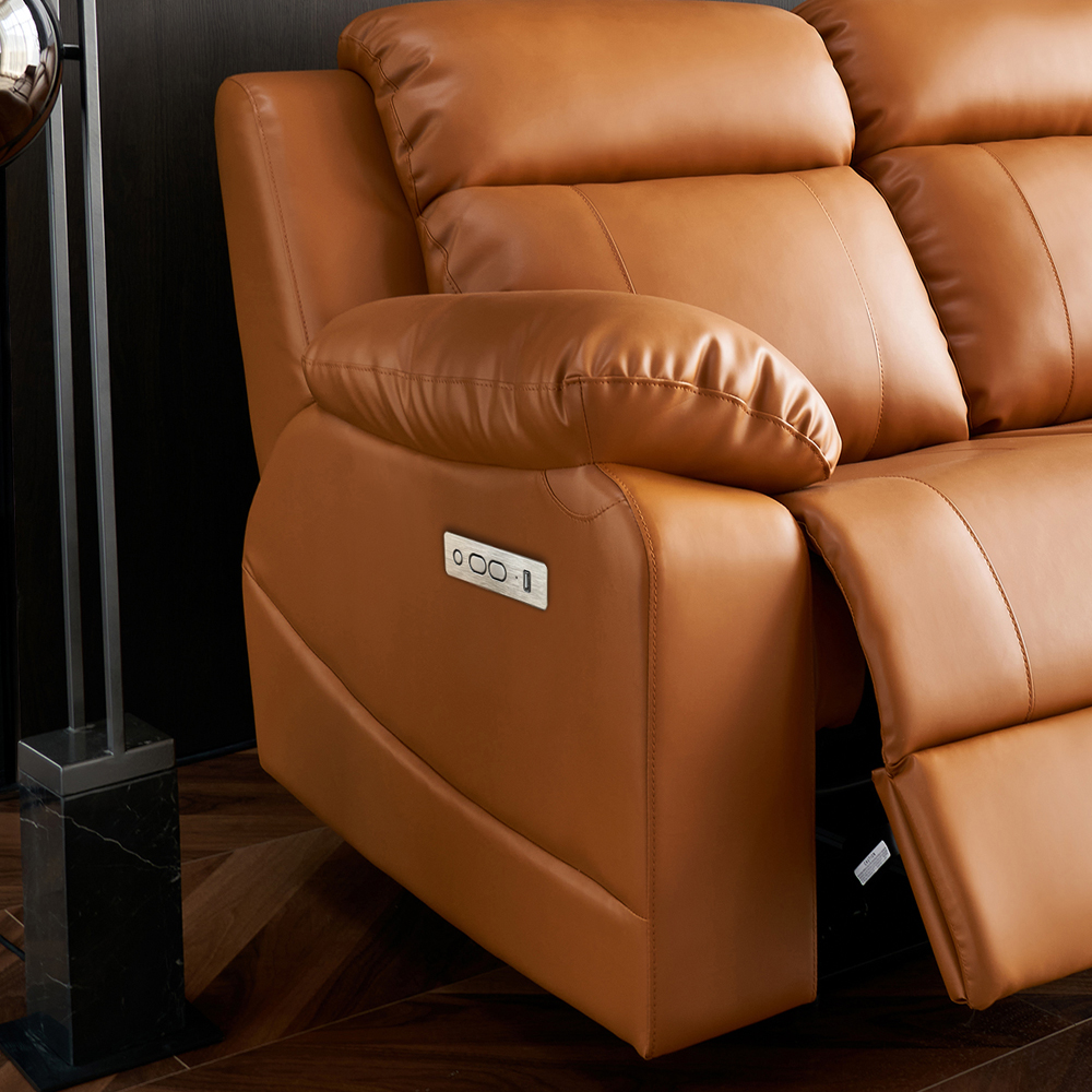 Orange Power Reclining Sofa with Console product detail view 4