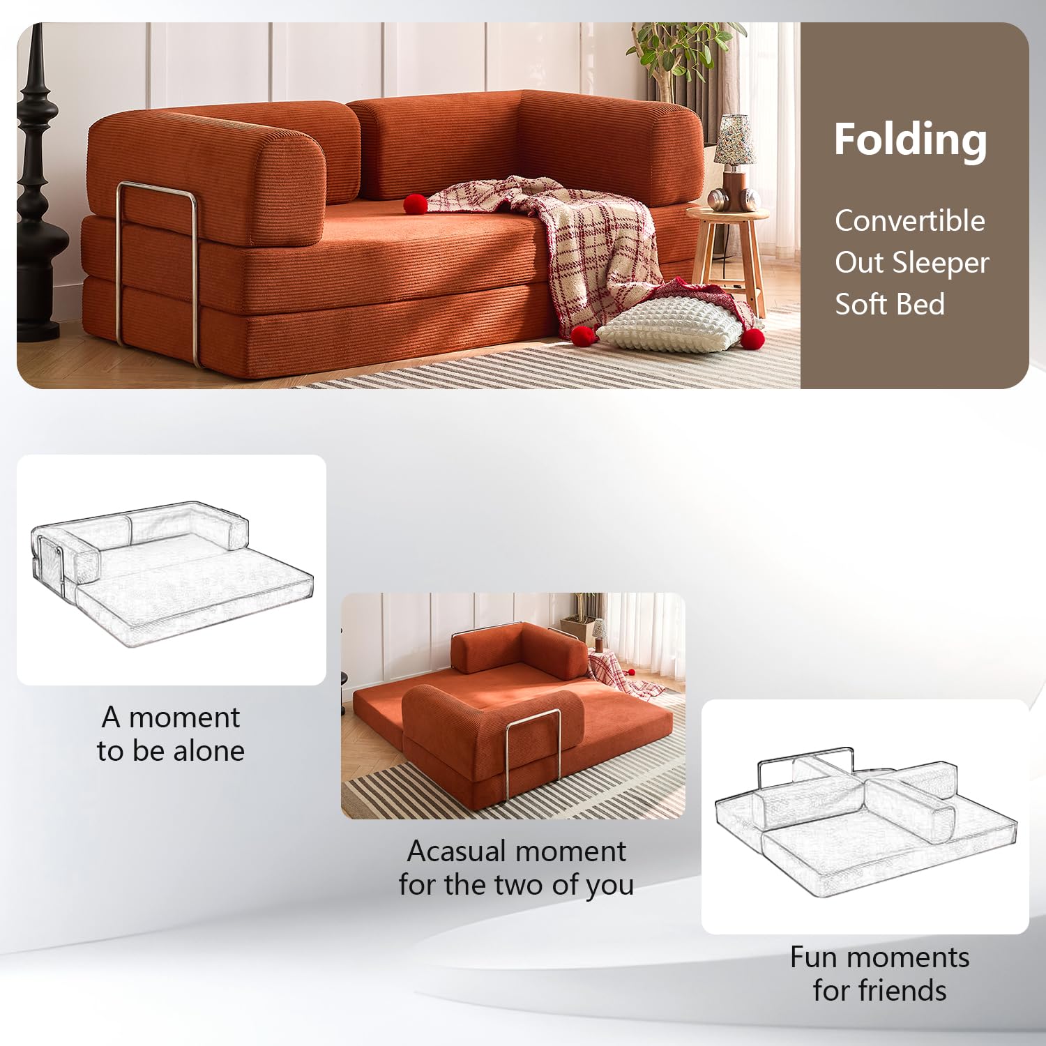 Convertible Sofa Bed for Space-Saving Rooms product detail view 4