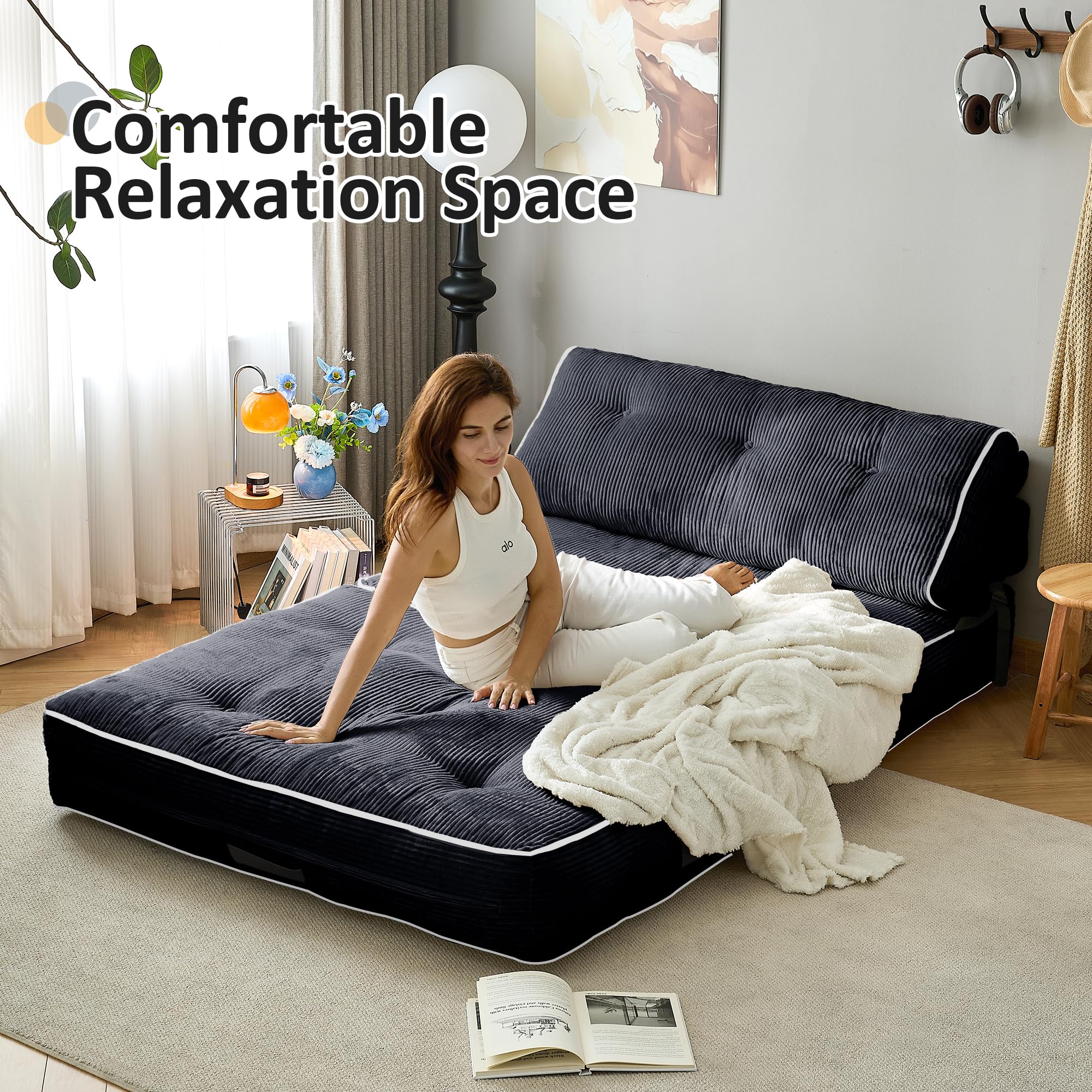 Corduroy Convertible Sofa Bed for Guest Rooms product detail view 4