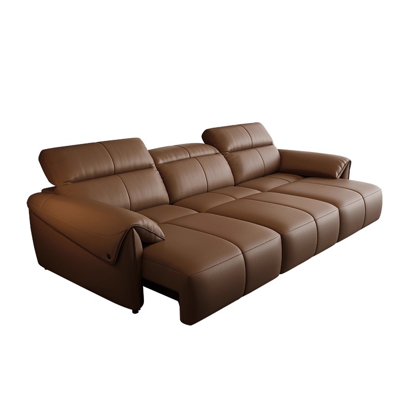 Genuine Leather Three-Seater Sofa with Padded Arms product detail view 4