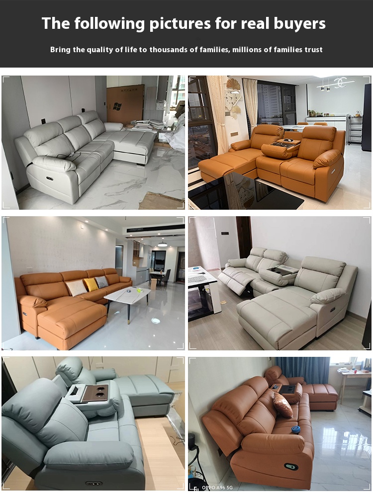 Corner Leather-Upholstered Power Reclining Sofa product detail view 4