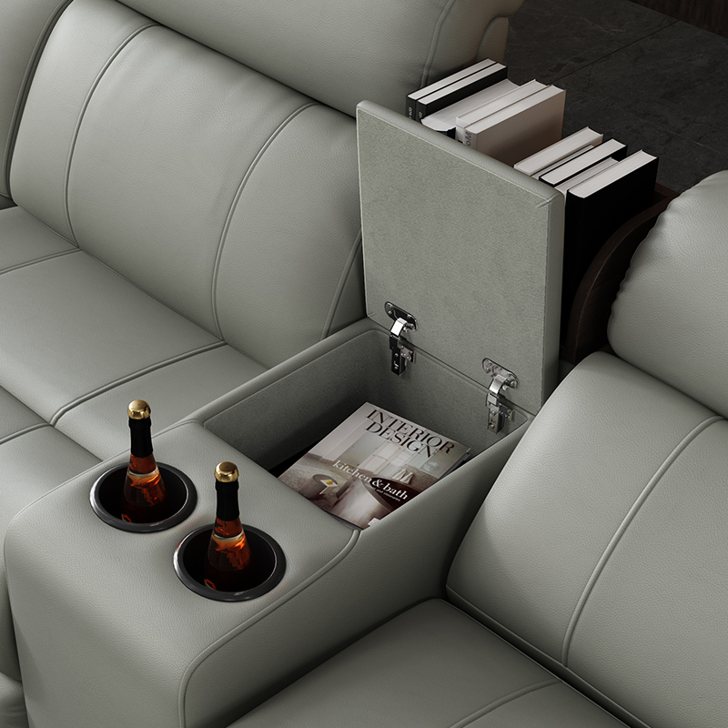 L-Shaped Sectional Sofa with Console product detail view 4