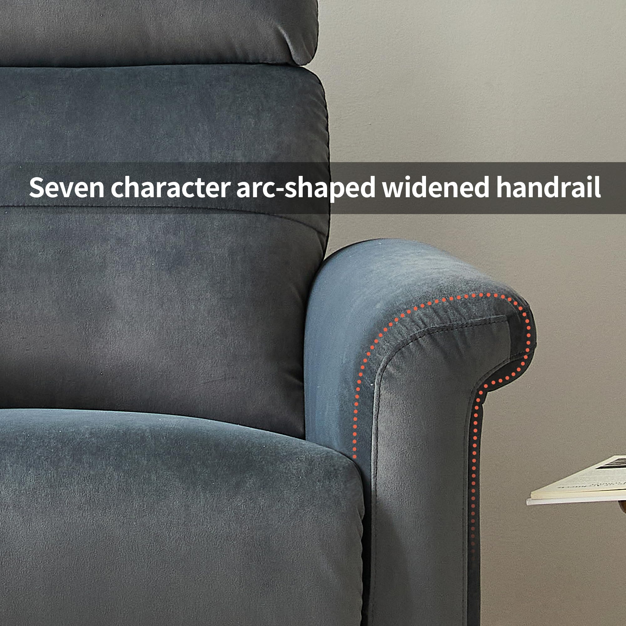 Power Lift Recliner Chair with Padded Arms product detail view 4