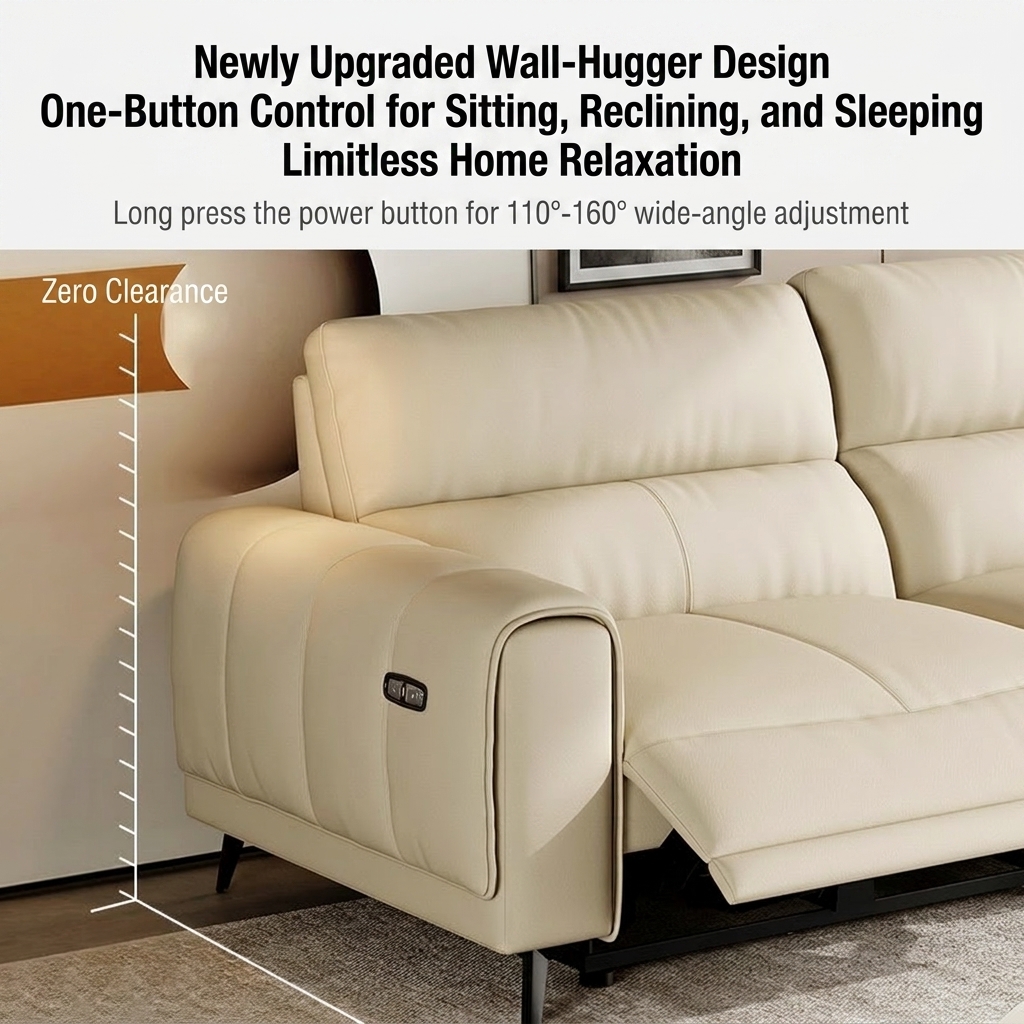 PU Leather Three-Seater Sofa product detail view 5