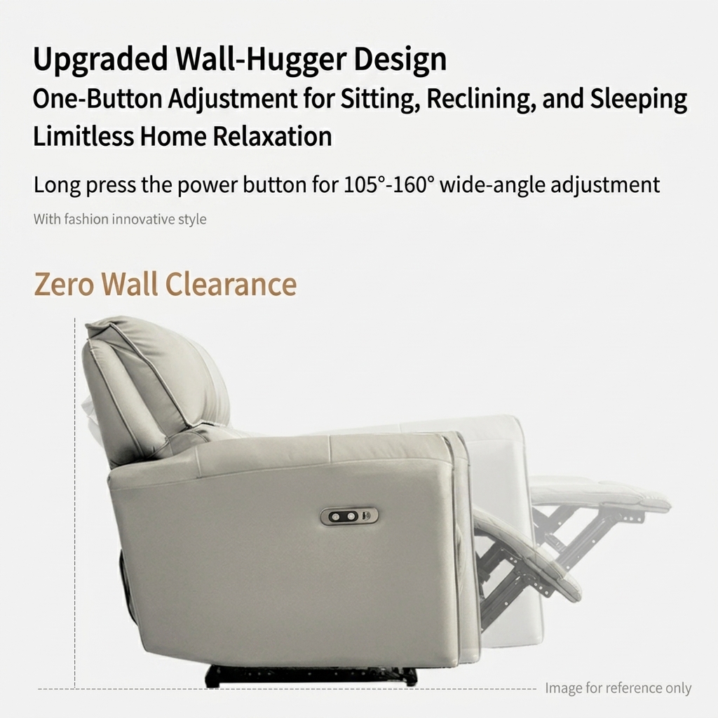 Light Gray Power Reclining Sofa with Console product detail view 5