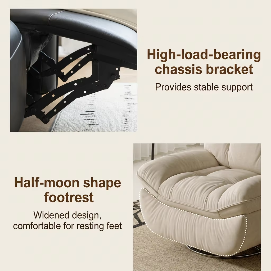 Fabric Power Swivel Rocker Recliner Chair product detail view 5