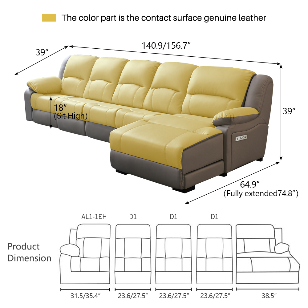 L-Shaped Sectional Sofa with Console Furniture Sourcing 2 product detail view 5