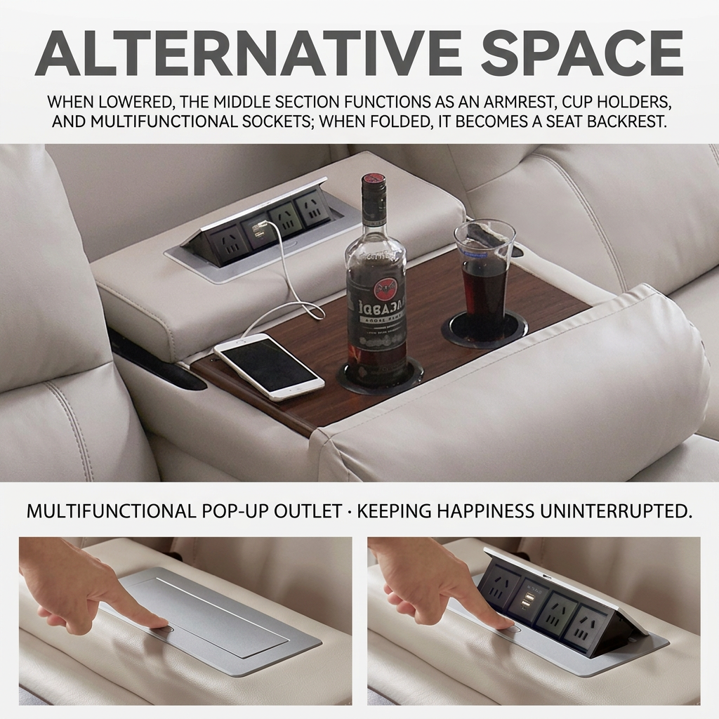 Corner L-Shaped Power Reclining Sofa with Console product detail view 5